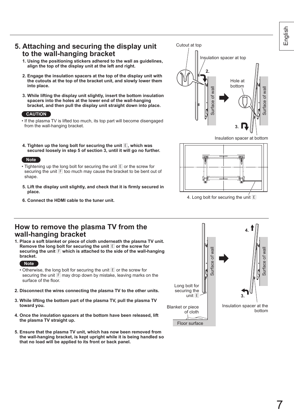 English | Panasonic TYWK5P1SW User Manual | Page 7 / 80