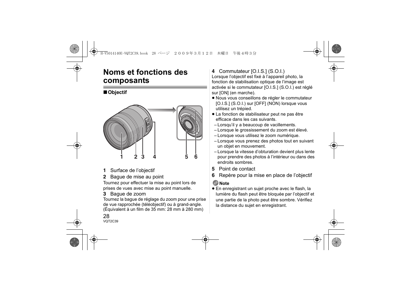 Noms et fonctions des composants | Panasonic HVS014140E User Manual | Page 28 / 72