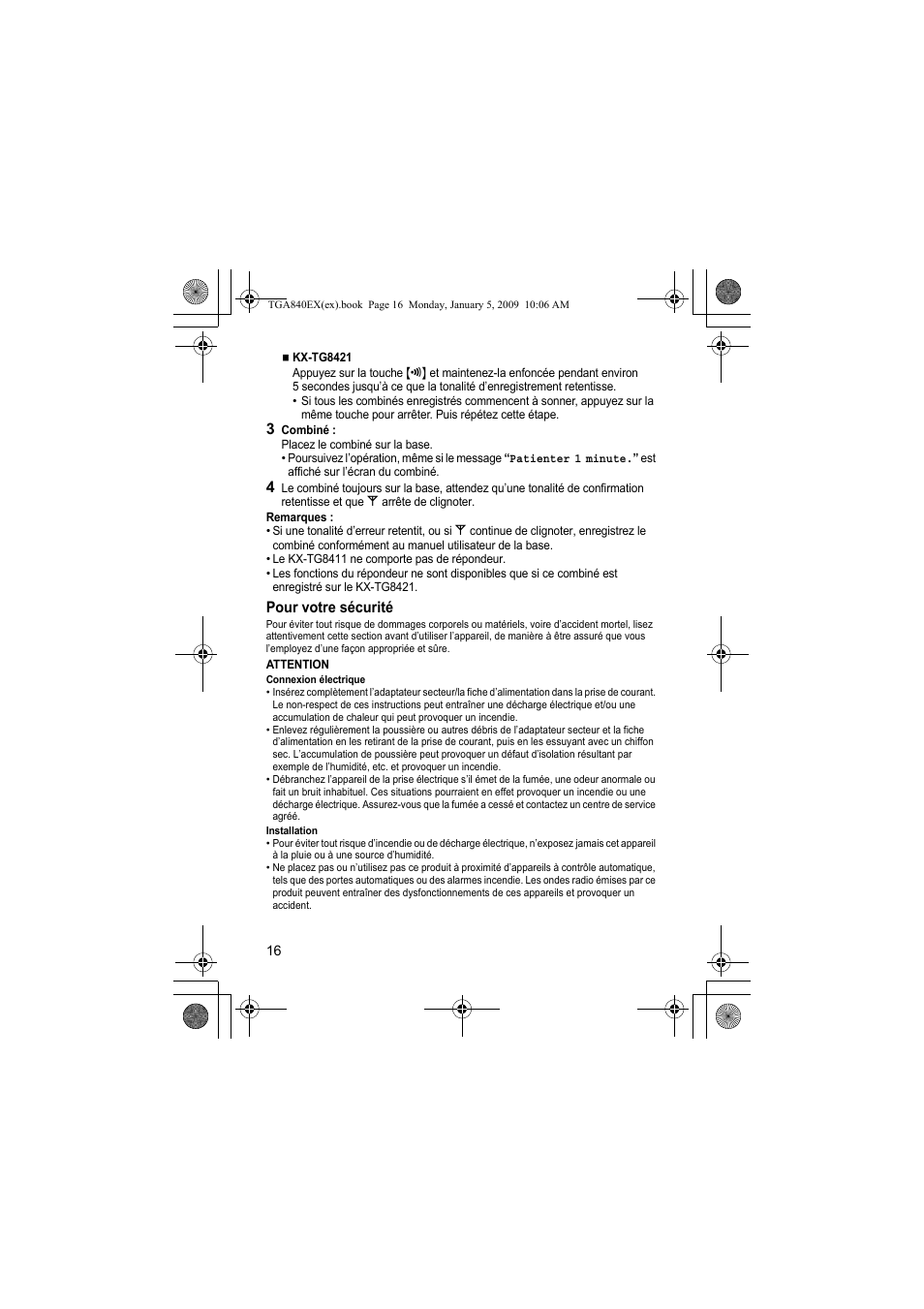 Panasonic KXTGA840EX User Manual | Page 16 / 76