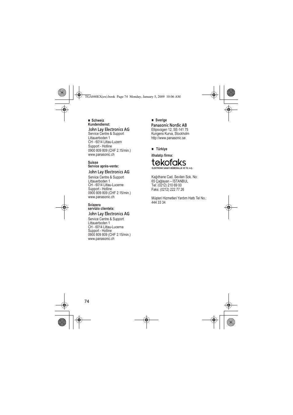 Panasonic KXTGA840EX User Manual | Page 74 / 76