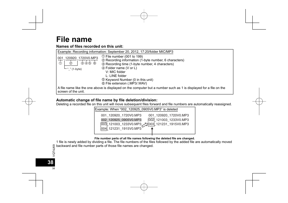 File name | Panasonic RRXS350E User Manual | Page 38 / 178