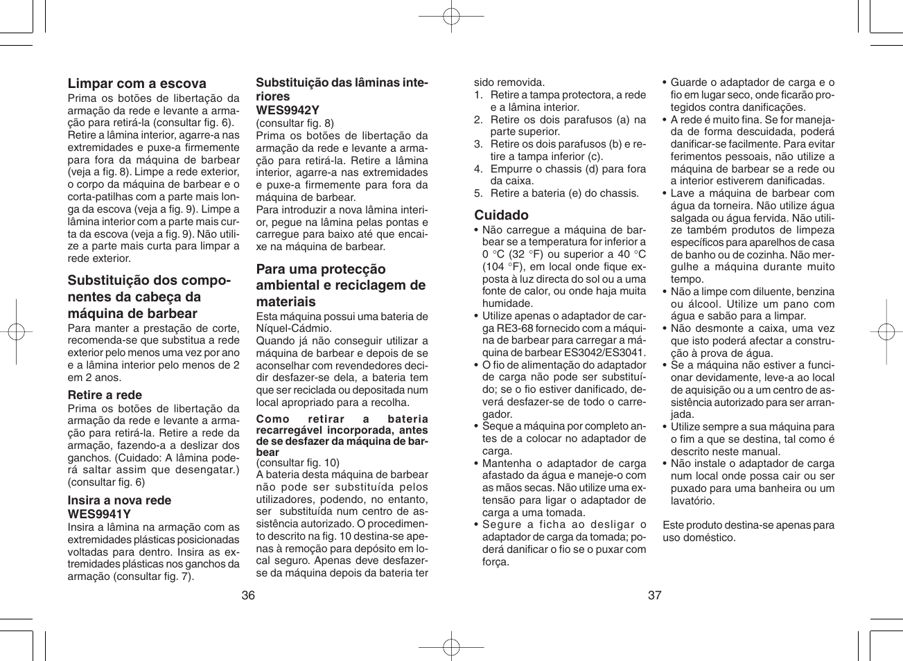 Panasonic ES3042 User Manual | Page 19 / 38