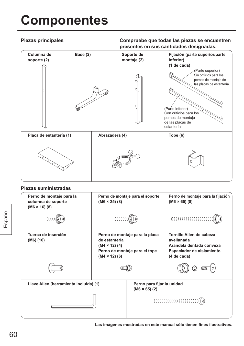 Componentes | Panasonic TYST65PF1 User Manual | Page 60 / 96