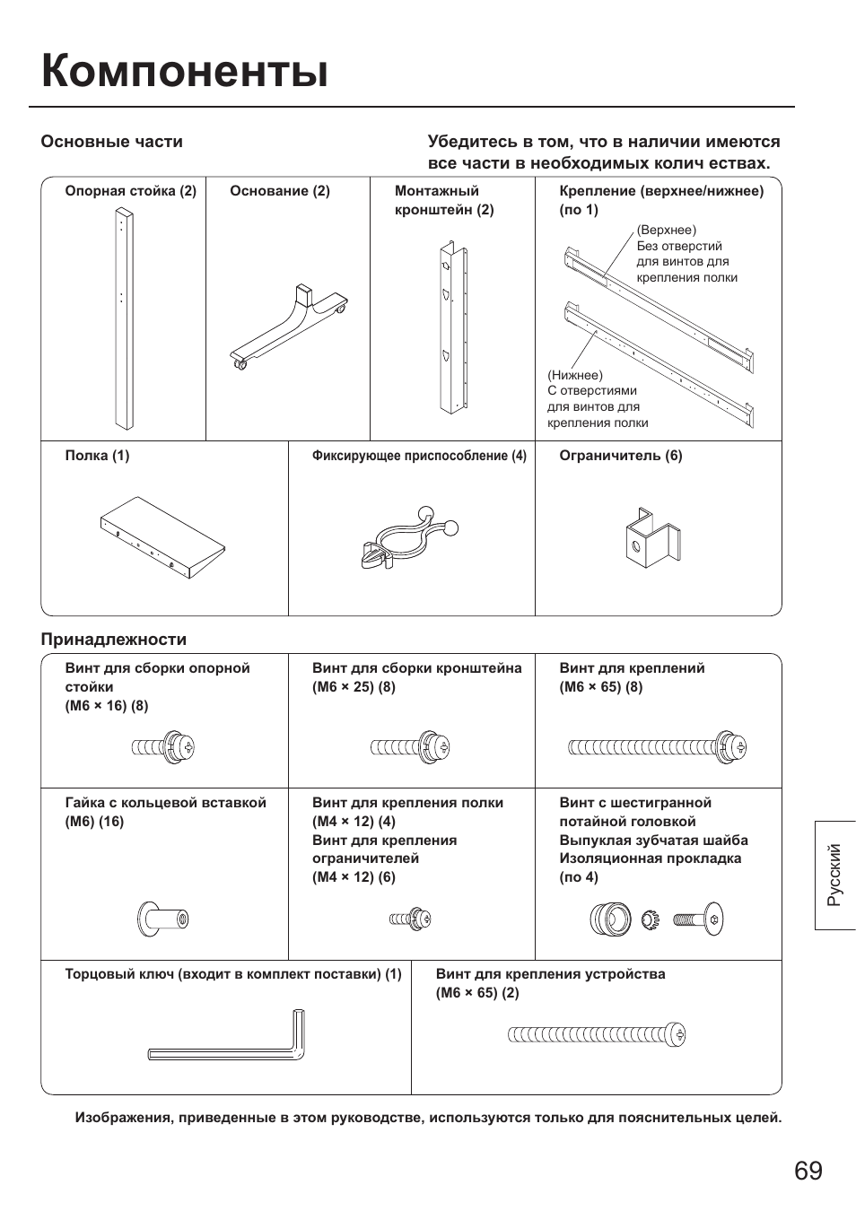 Компоненты, Кшккшшгш | Panasonic TYST65PF1 User Manual | Page 69 / 96