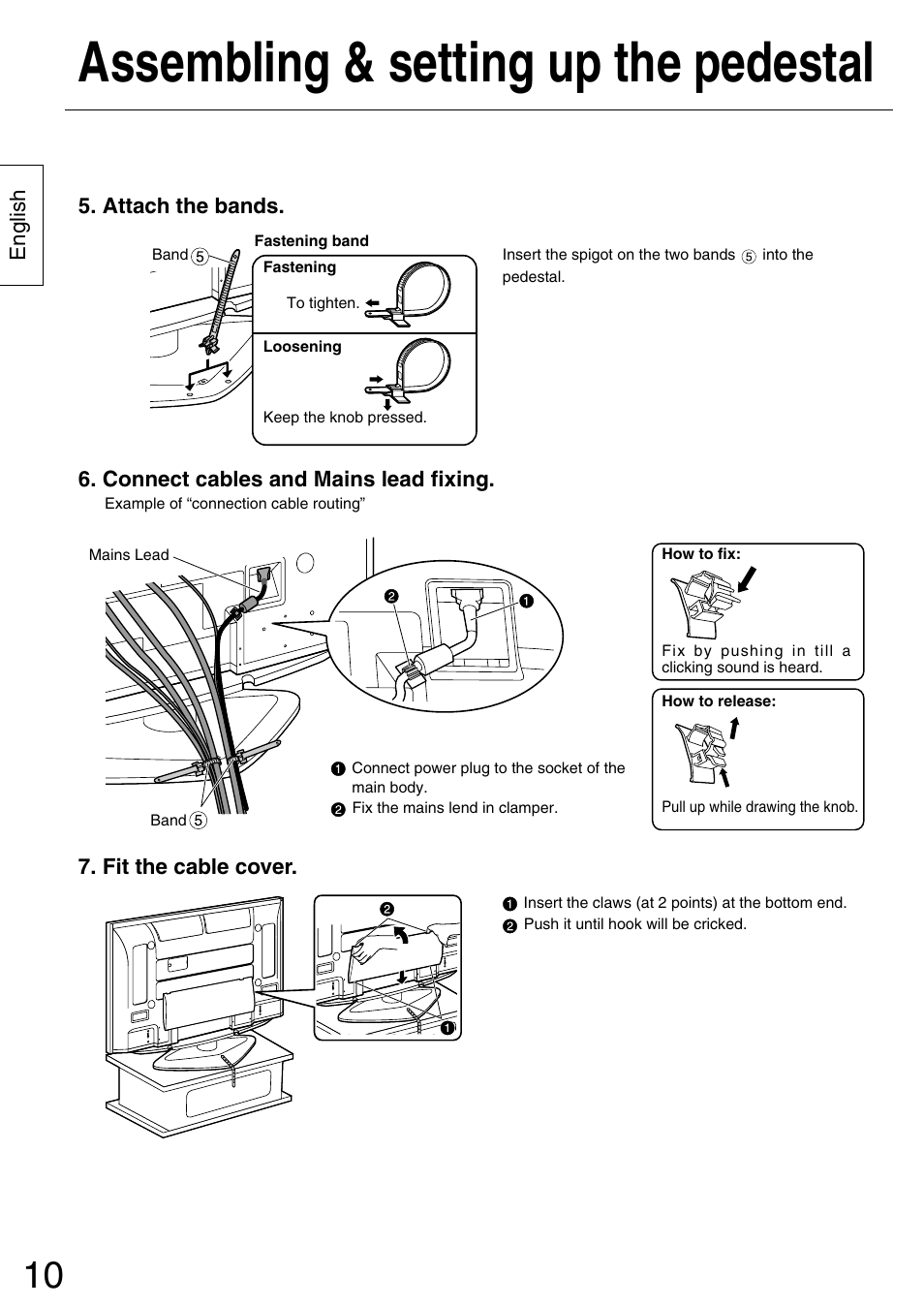 Assembling & setting up the pedestal | Panasonic TYST50PX500 User Manual | Page 10 / 52