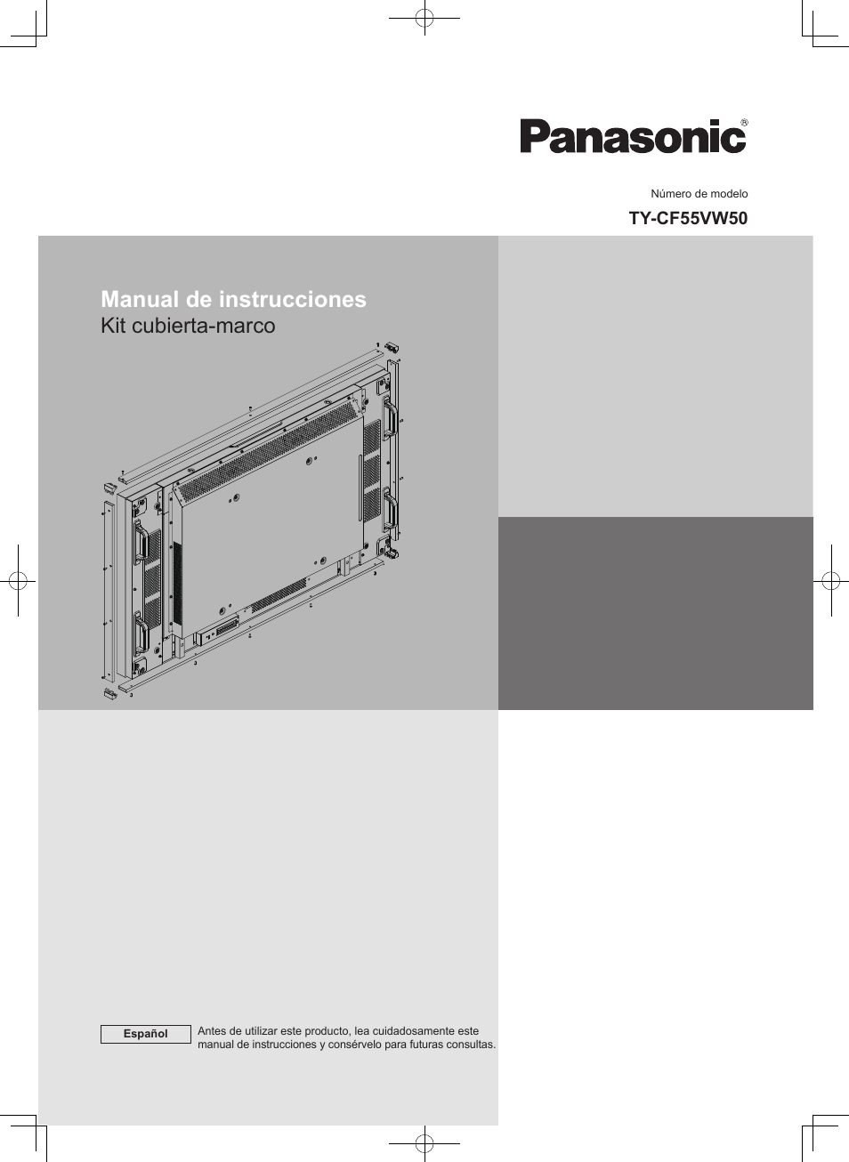 Manual de instrucciones, Kit cubierta-marco | Panasonic TYCF55VW50 User Manual | Page 13 / 40