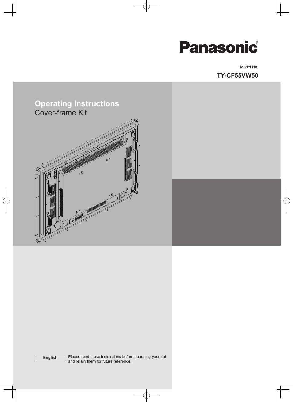 Operating instructions, Cover-frame kit | Panasonic TYCF55VW50 User Manual | Page 9 / 40