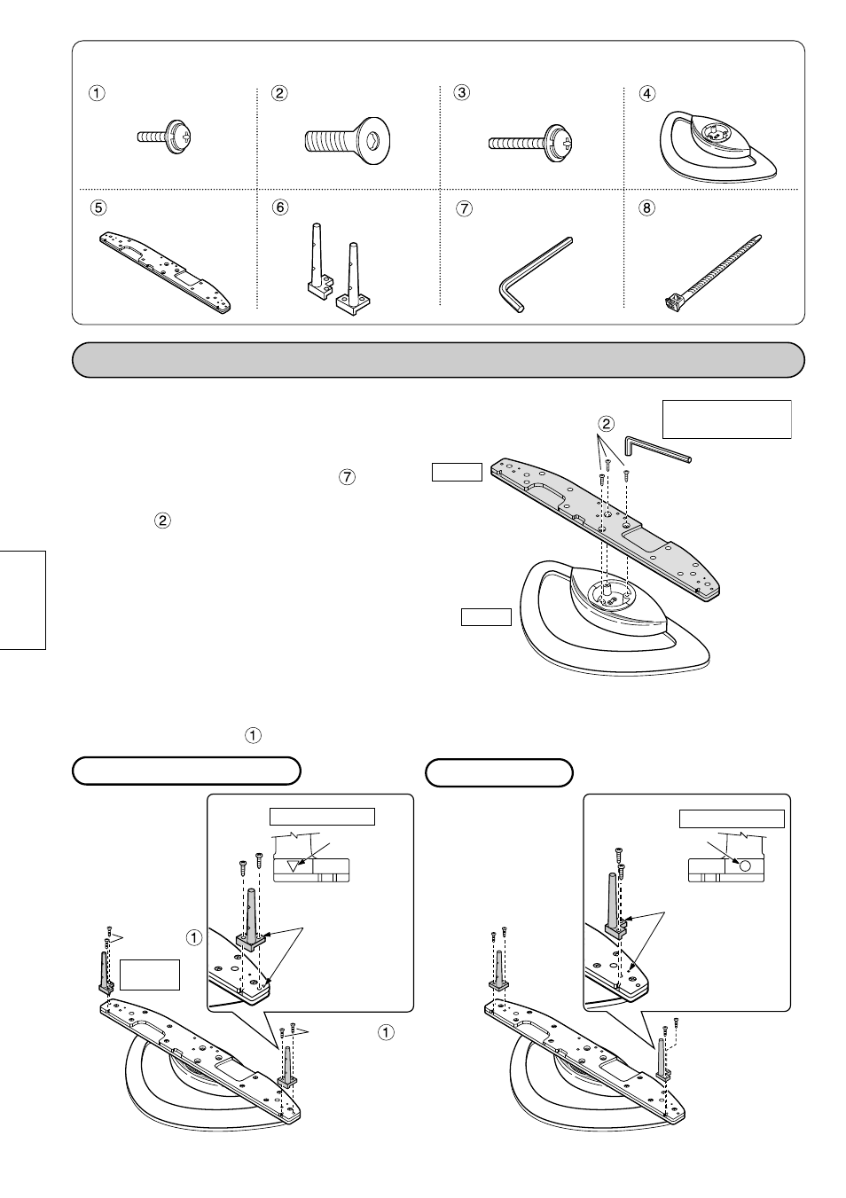 Montage du support, Montage-onderdelen | Panasonic TYST10M User Manual | Page 24 / 46