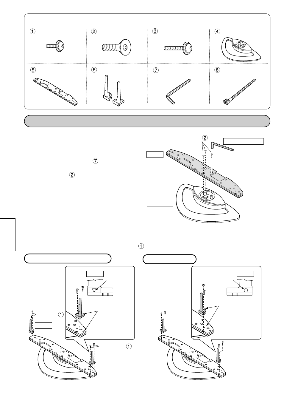 Montaje del soporte, Piezas para hacer el montaje | Panasonic TYST10M User Manual | Page 28 / 46
