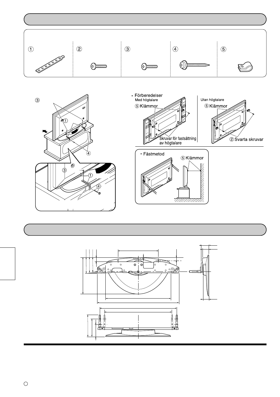 Delar för montering, Matsushita electric industrial co., ltd | Panasonic TYST10M User Manual | Page 34 / 46