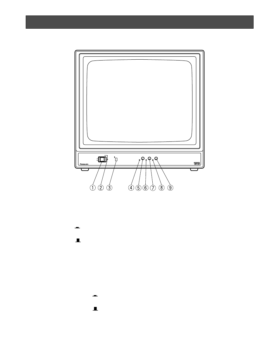 Principaux organes de commande et fonction, Vue de face | Panasonic WVBM1910 User Manual | Page 18 / 30