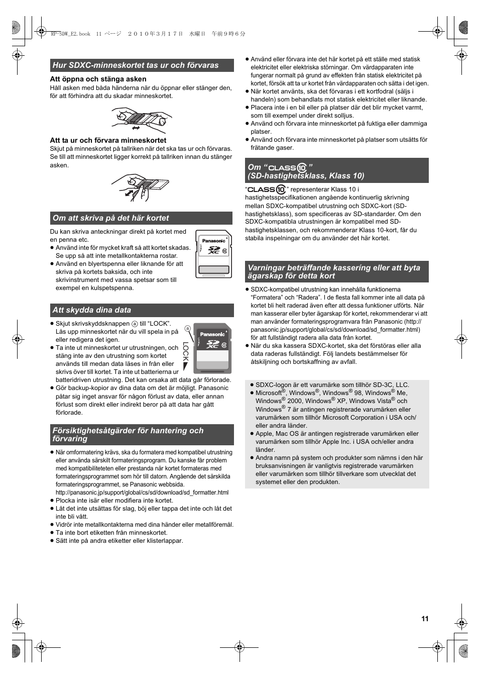 Panasonic RPSDW48GE1K User Manual | Page 11 / 34