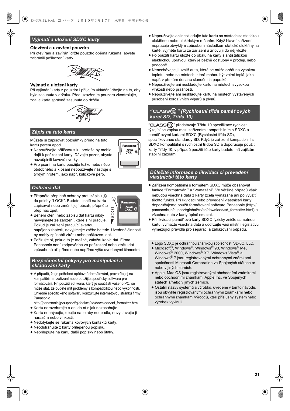 Panasonic RPSDW48GE1K User Manual | Page 21 / 34