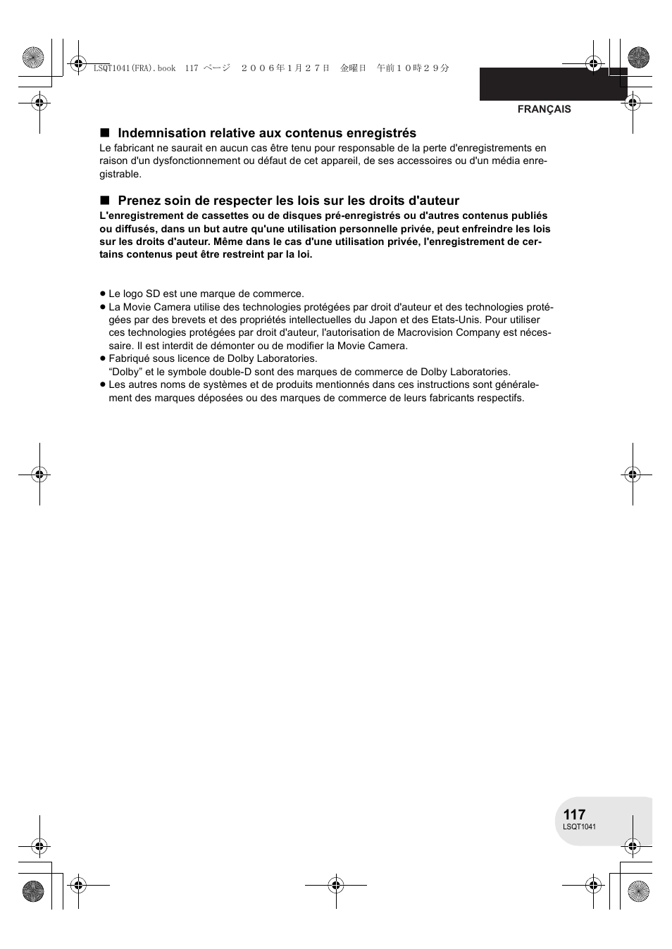 Panasonic VDRD152EG User Manual | Page 117 / 232