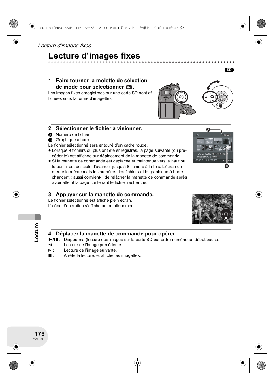 Lecture d’images fixes | Panasonic VDRD152EG User Manual | Page 176 / 232