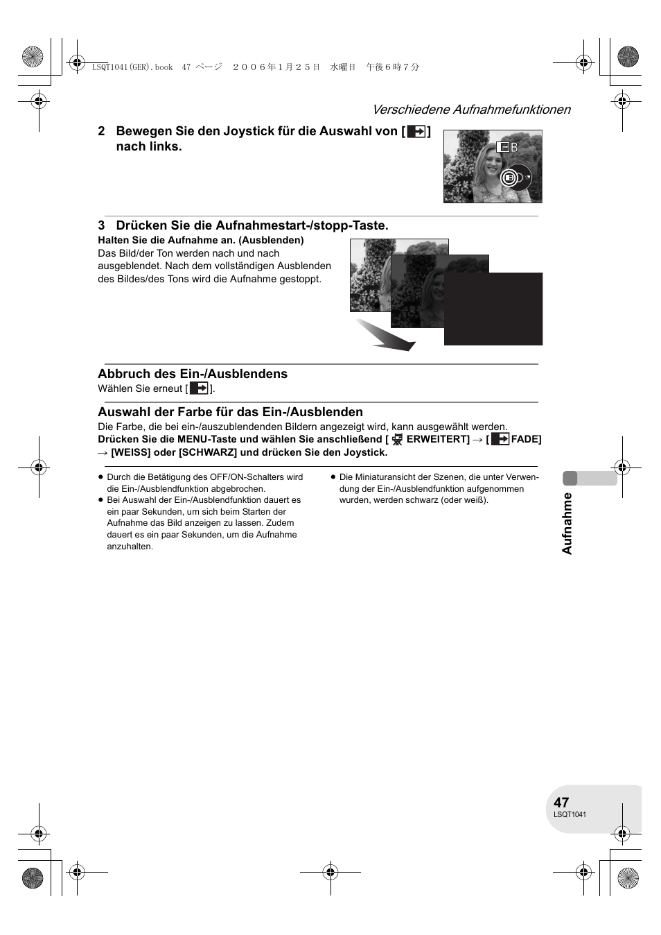 Verschiedene aufnahmefunktionen | Panasonic VDRD152EG User Manual | Page 47 / 232