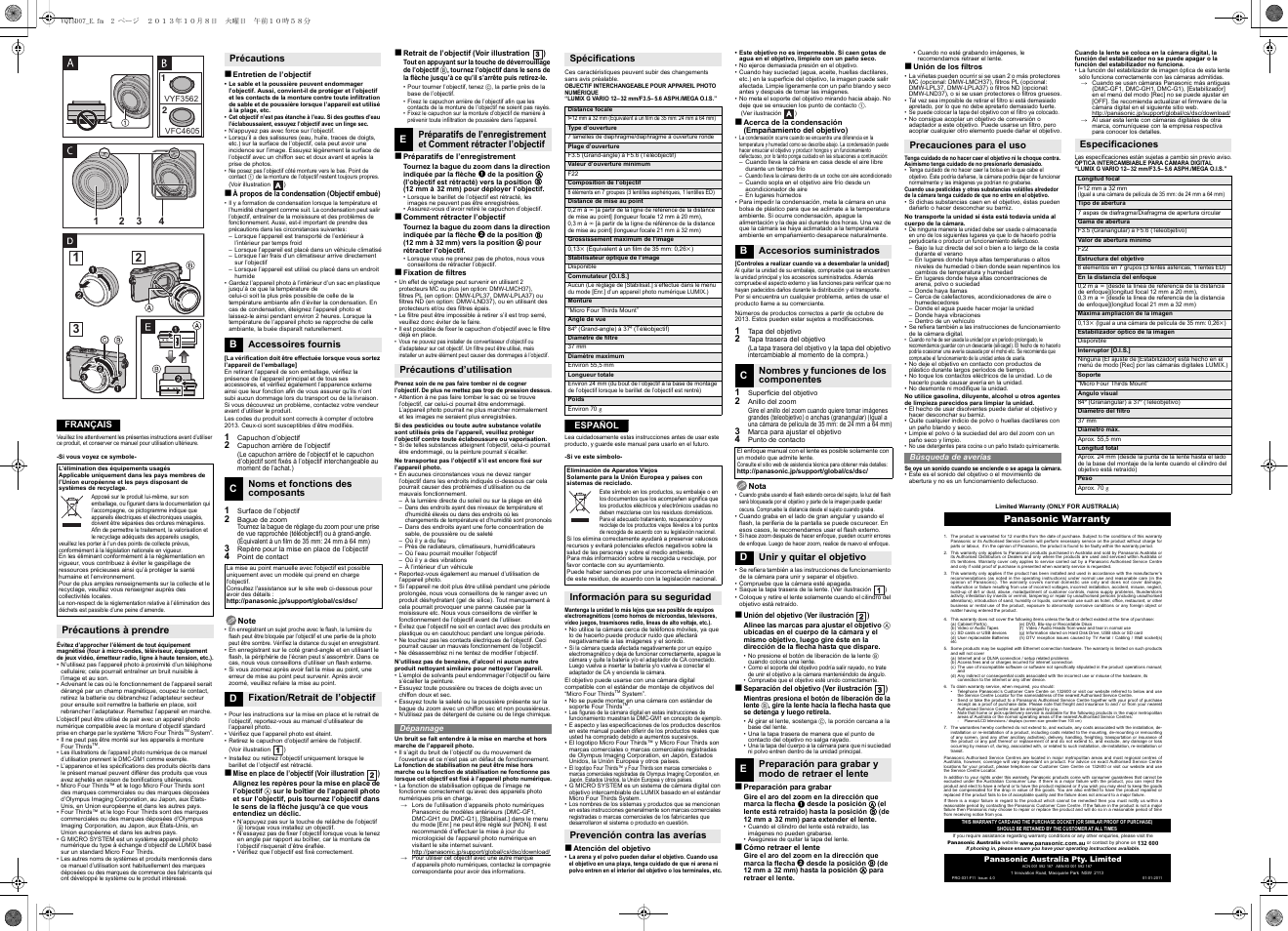 Panasonic HFS12032E User Manual | Page 2 / 2