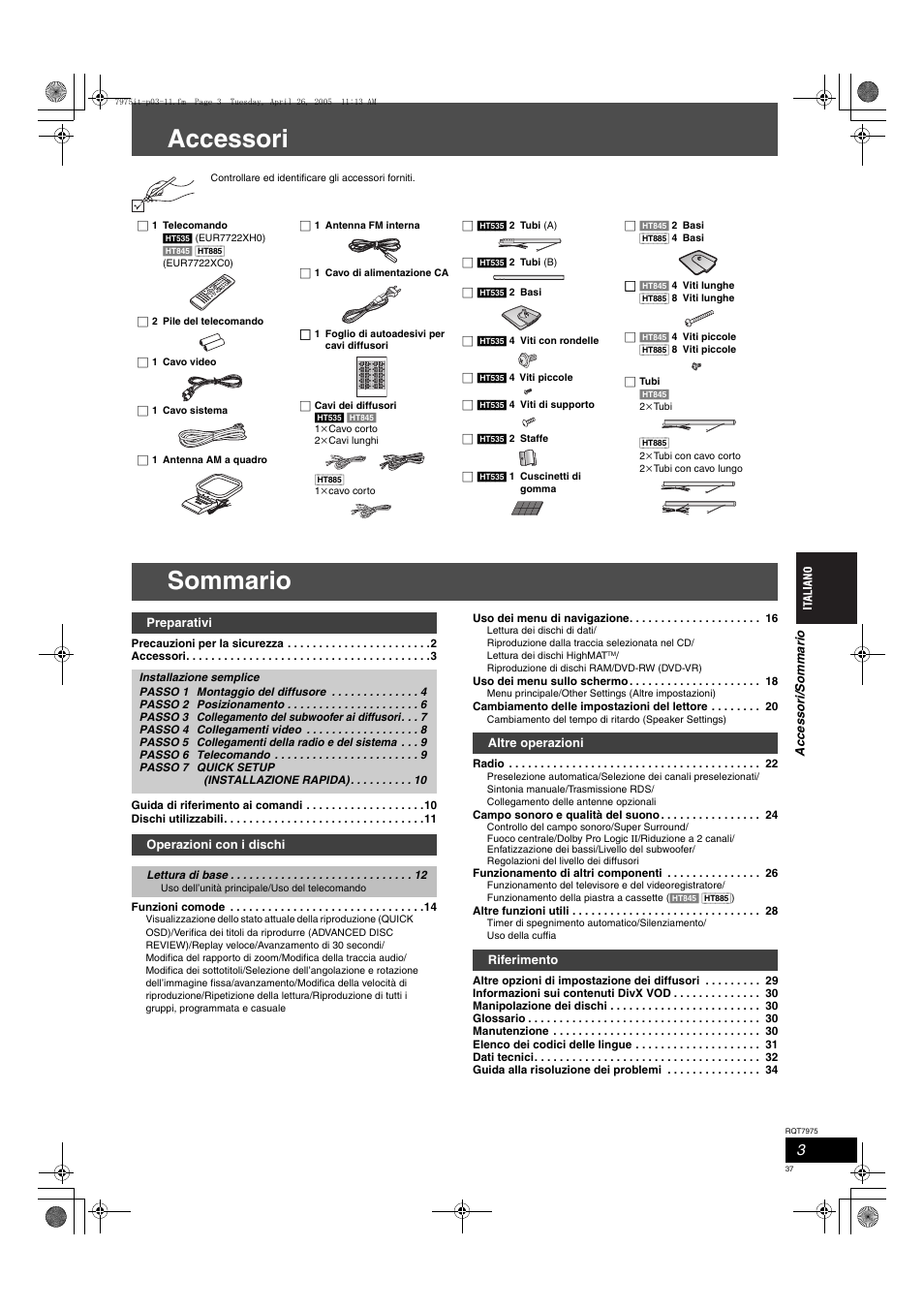 Panasonic SCHT845 User Manual | Page 37 / 104