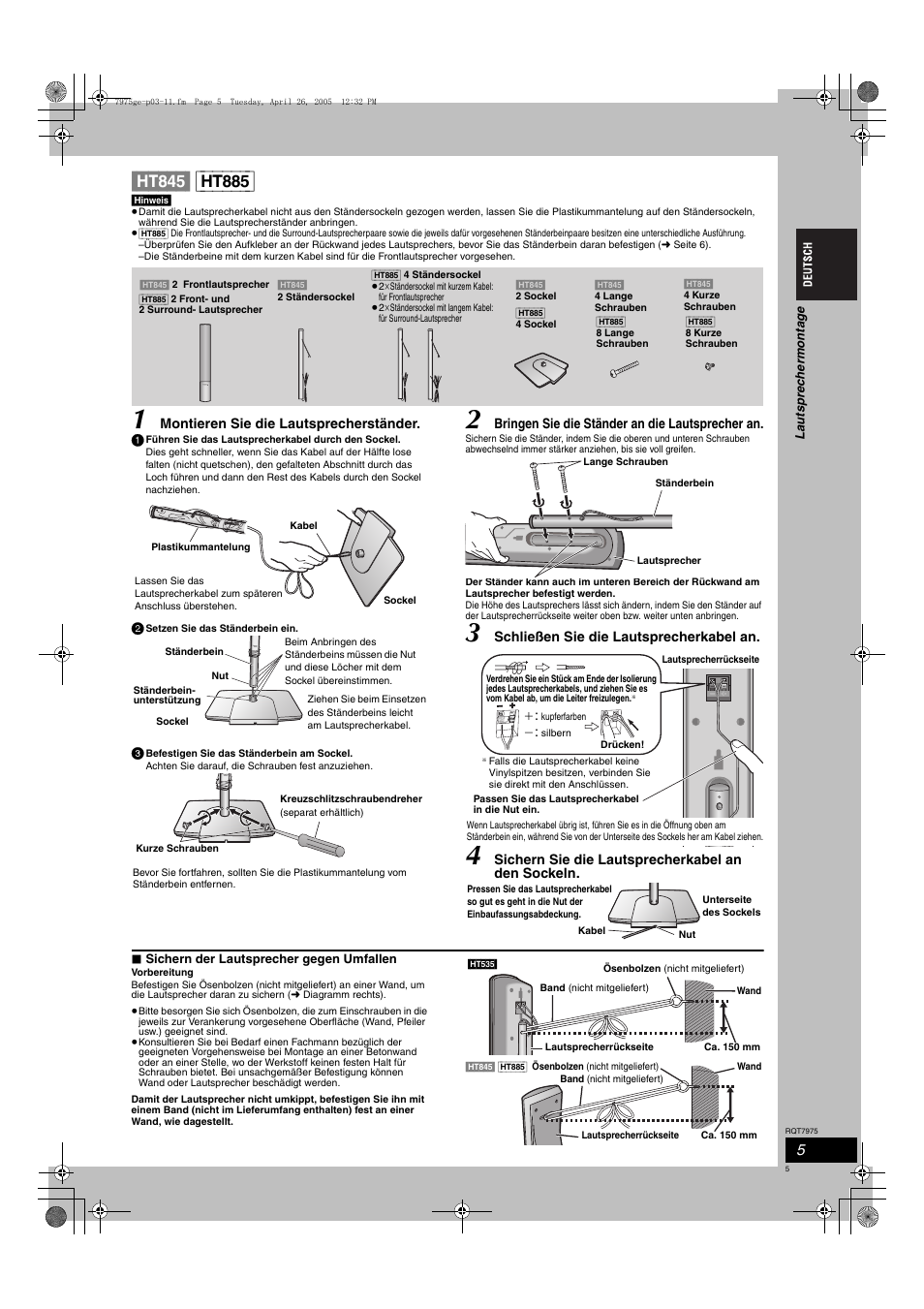Panasonic SCHT845 User Manual | Page 5 / 104