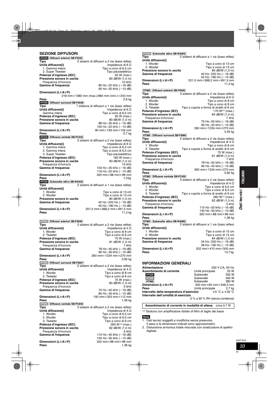 Panasonic SCHT845 User Manual | Page 67 / 104