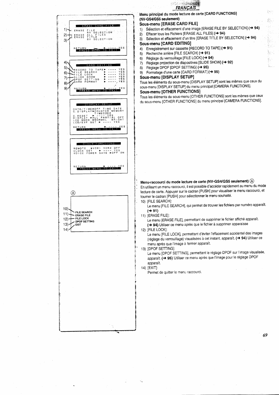 Français | Panasonic NVGS5 User Manual | Page 15 / 54
