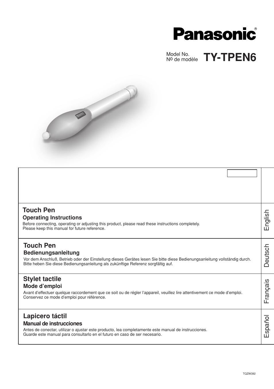 Panasonic TYTP50P6S User Manual | 16 pages