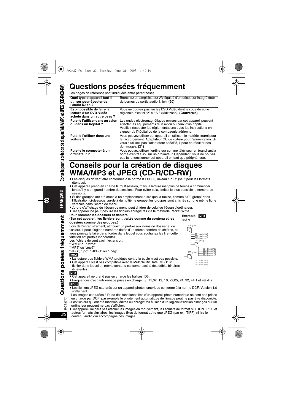 Questions posées fréquemment | Panasonic DVDLS90 User Manual | Page 48 / 56