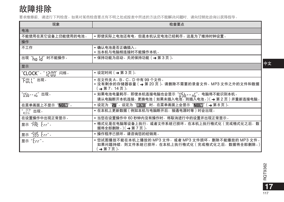 ಉᰧఃᰑ | Panasonic RRUS570 User Manual | Page 117 / 200