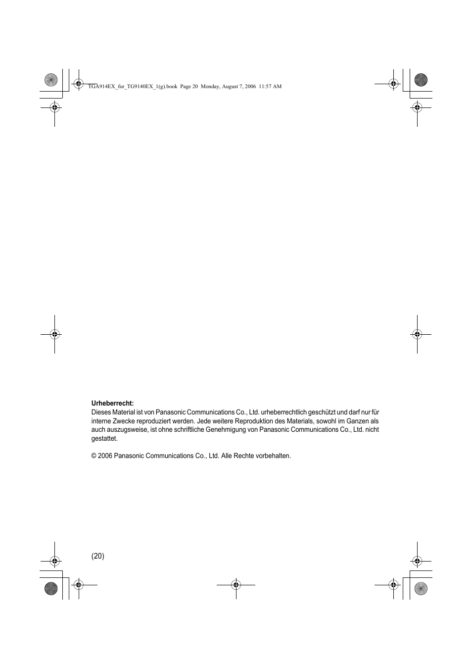 Urheberrecht | Panasonic KXTG9140EXX User Manual | Page 40 / 60