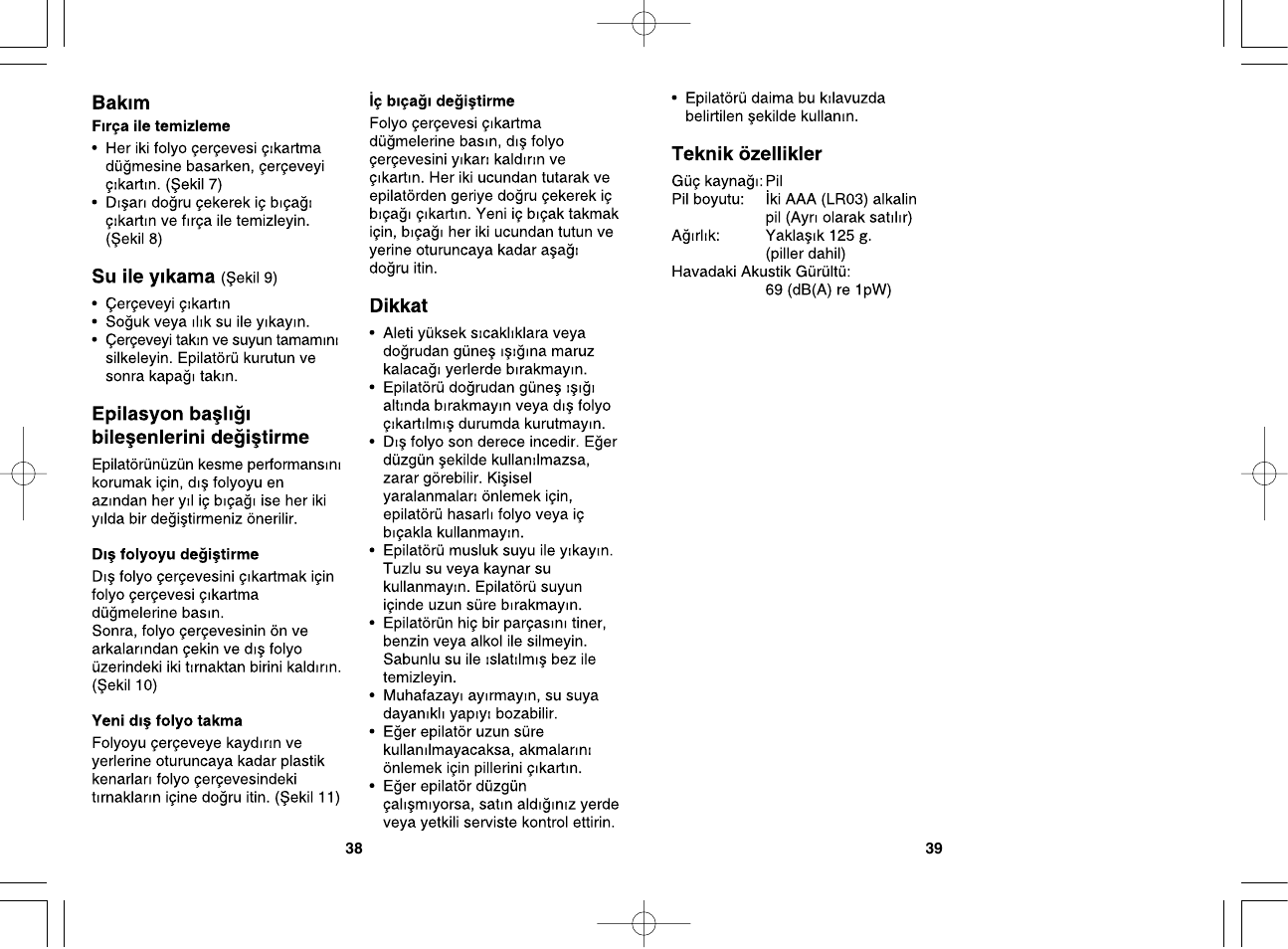 Panasonic ES2235 User Manual | Page 20 / 23