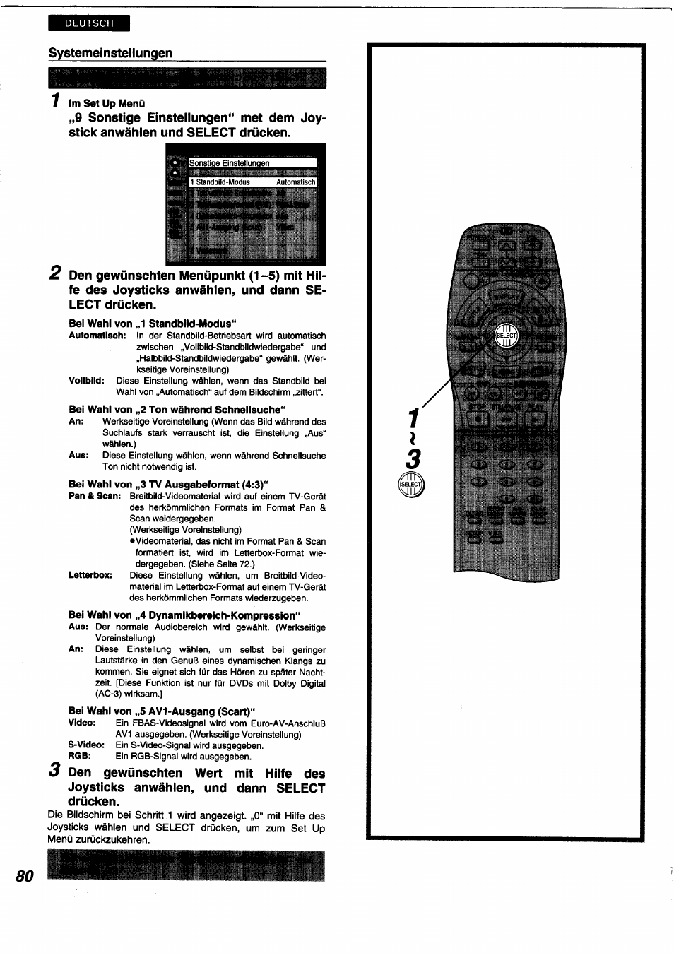 Systemeinstellungen | Panasonic DVDA350 User Manual | Page 80 / 96