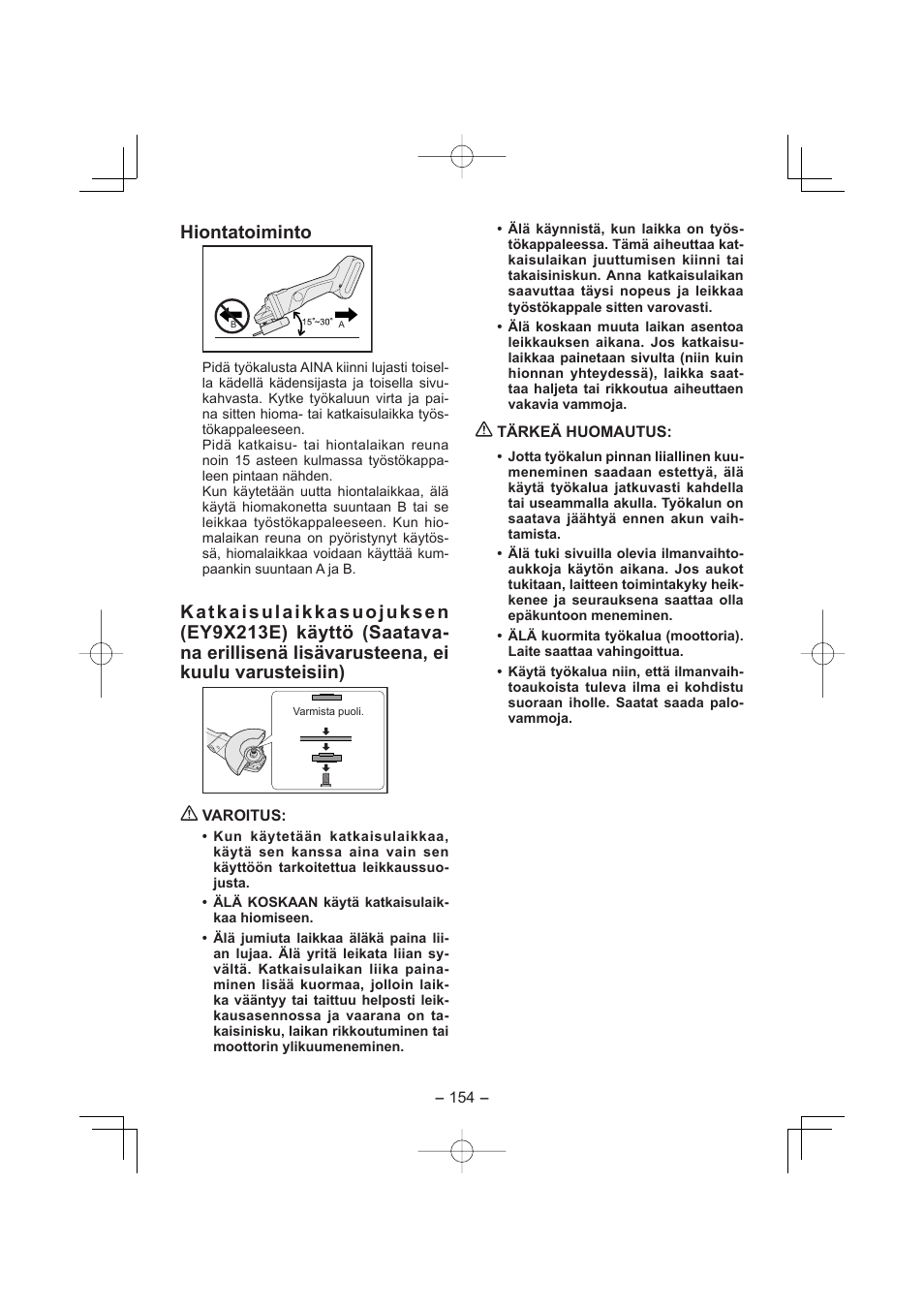 Hiontatoiminto | Panasonic EY4640 User Manual | Page 154 / 196