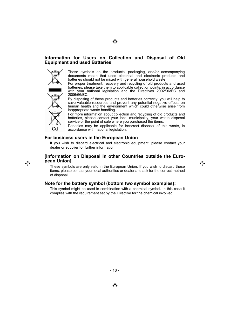 Panasonic EY4640 User Manual | Page 18 / 196