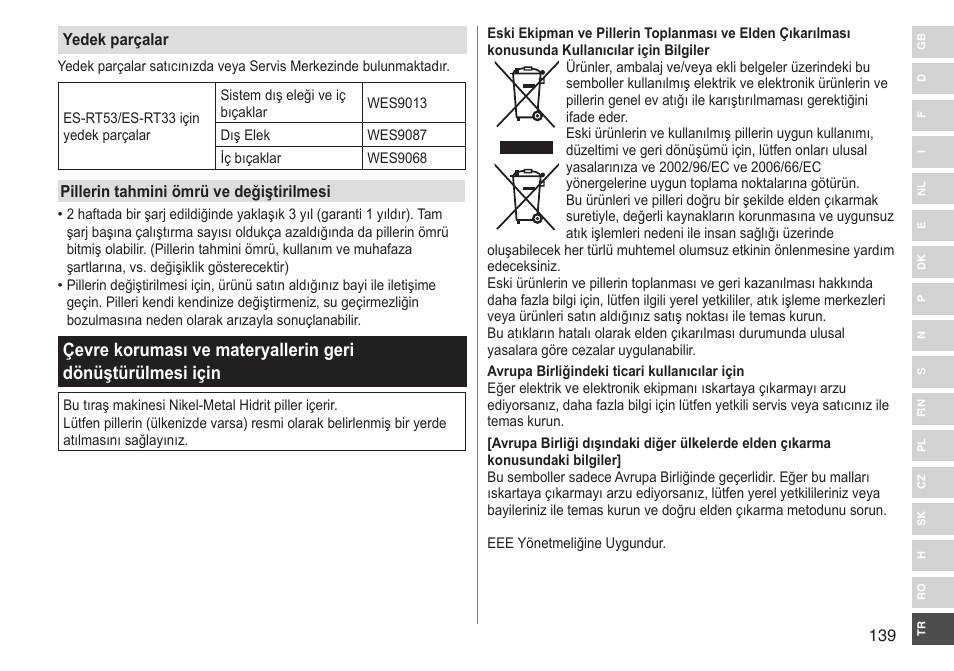 Panasonic ESRT33 User Manual | Page 139 / 142
