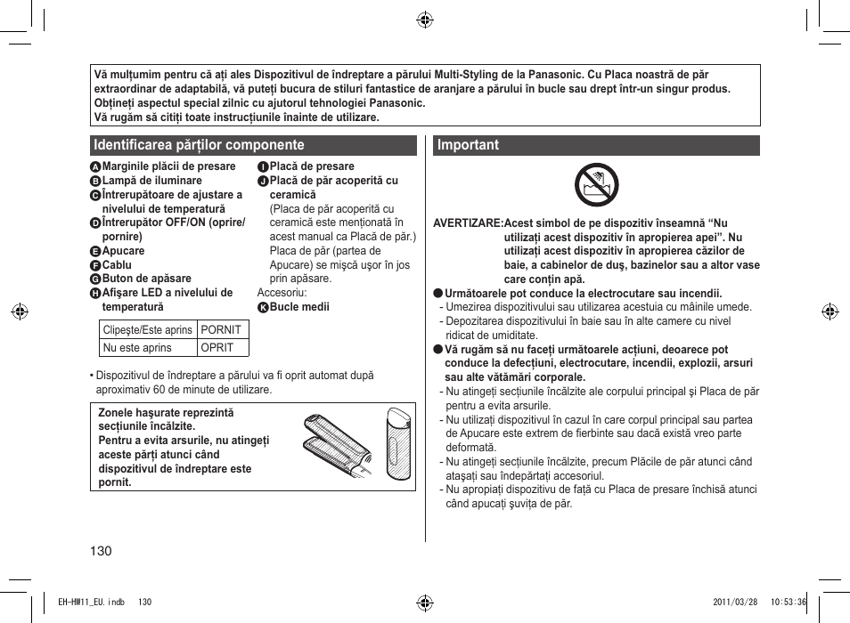 Panasonic EHHW11 User Manual | Page 130 / 158