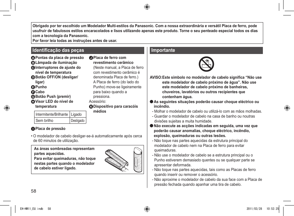 Panasonic EHHW11 User Manual | Page 58 / 158
