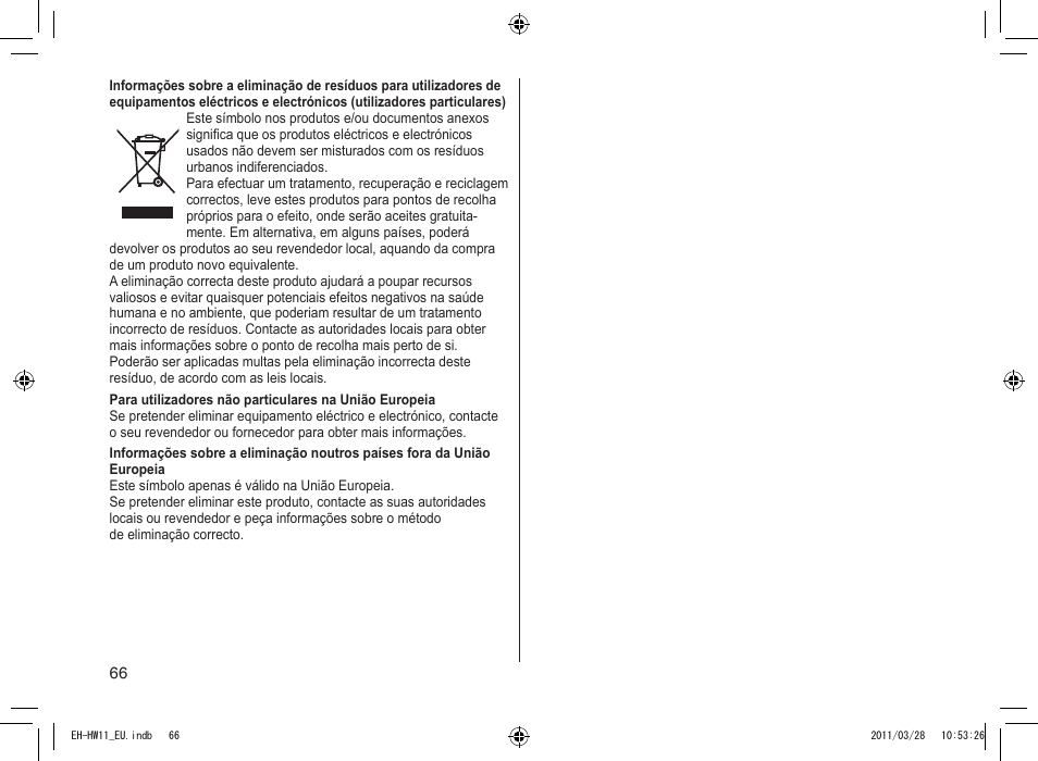 Panasonic EHHW11 User Manual | Page 66 / 158