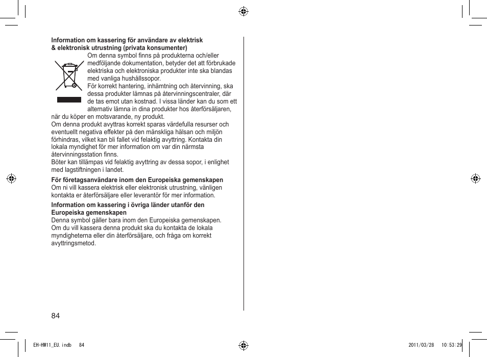 Panasonic EHHW11 User Manual | Page 84 / 158