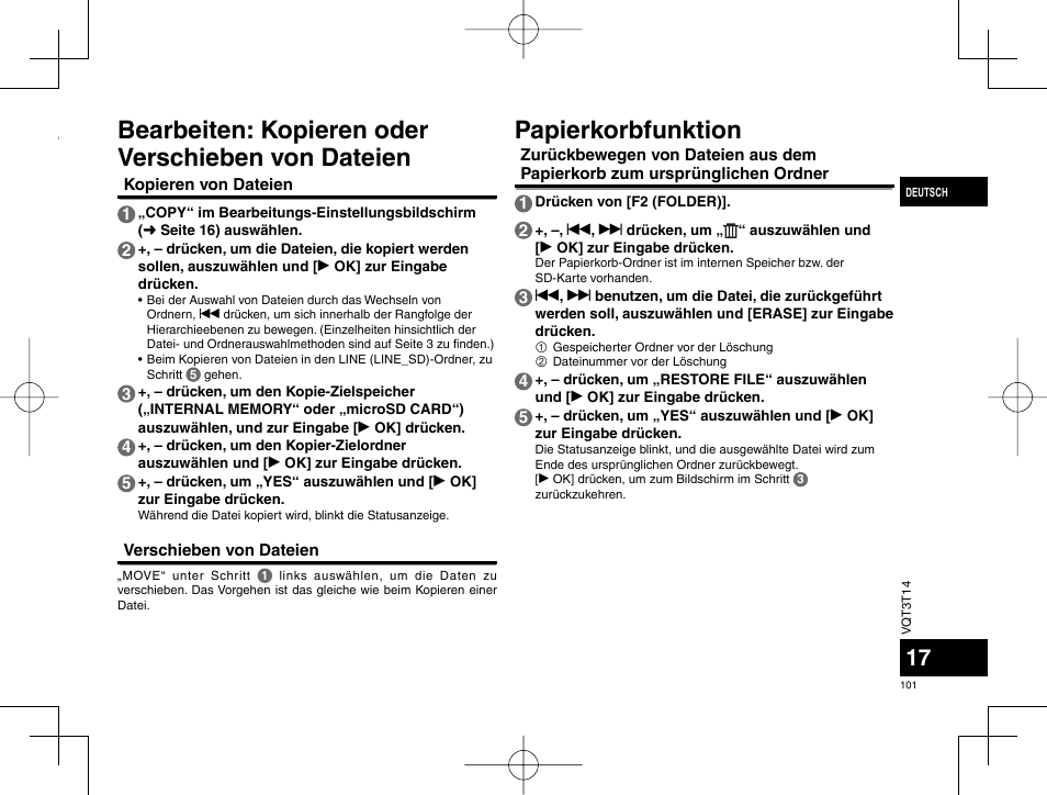 Panasonic RRXS410E User Manual | Page 101 / 230