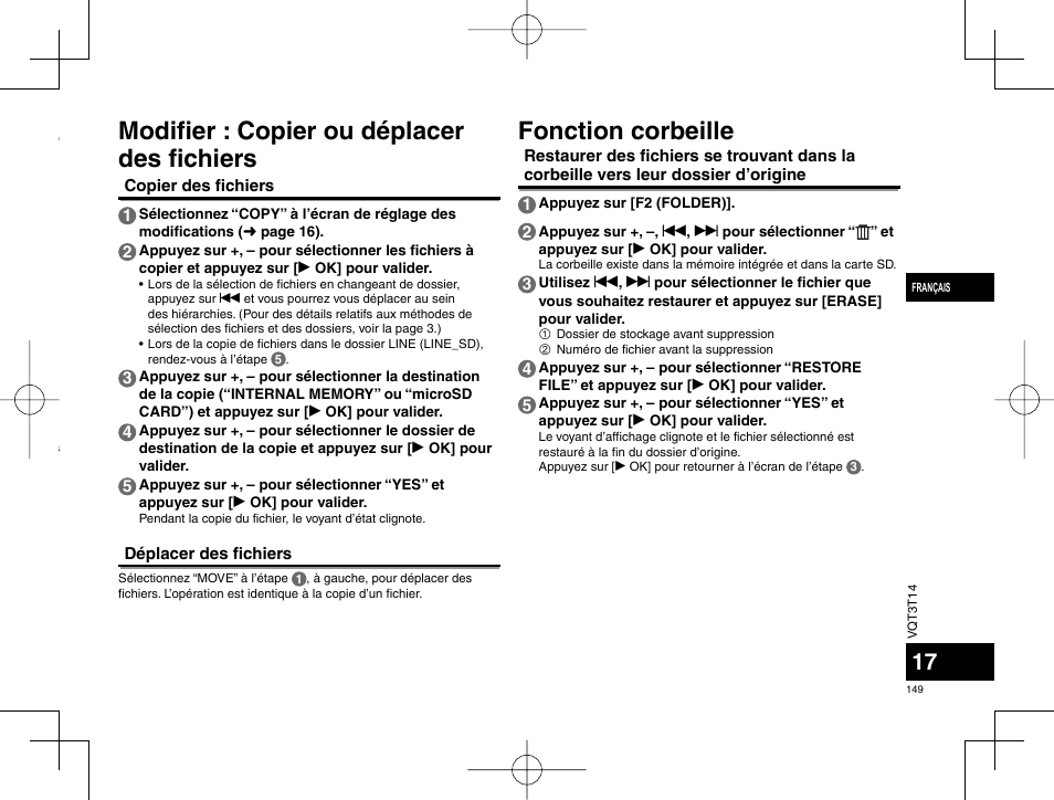 Panasonic RRXS410E User Manual | Page 149 / 230