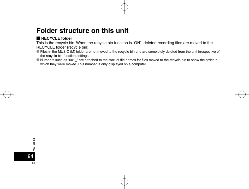 Folder structure on this unit | Panasonic RRXS410E User Manual | Page 64 / 230