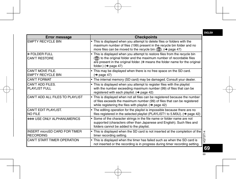 Panasonic RRXS410E User Manual | Page 69 / 230