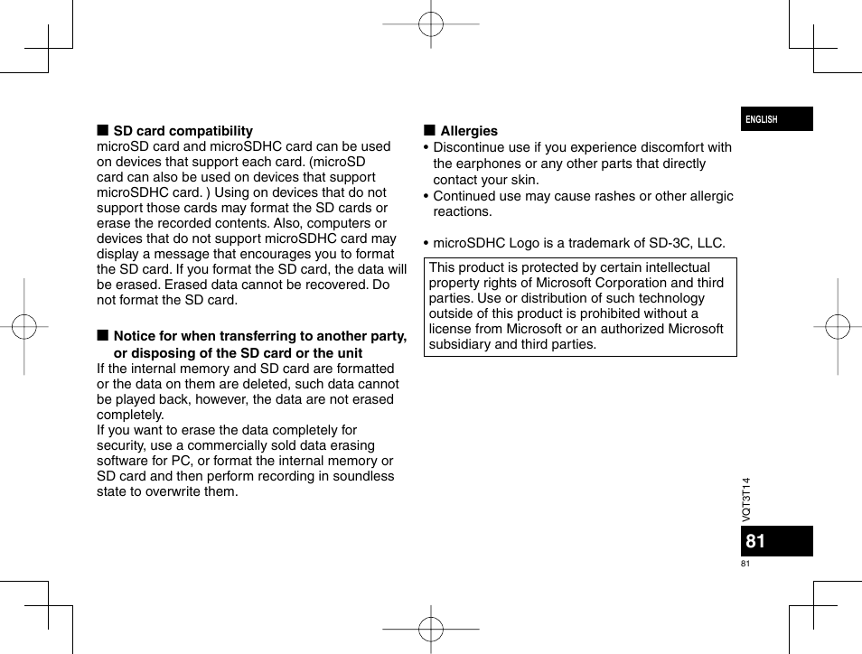 Panasonic RRXS410E User Manual | Page 81 / 230