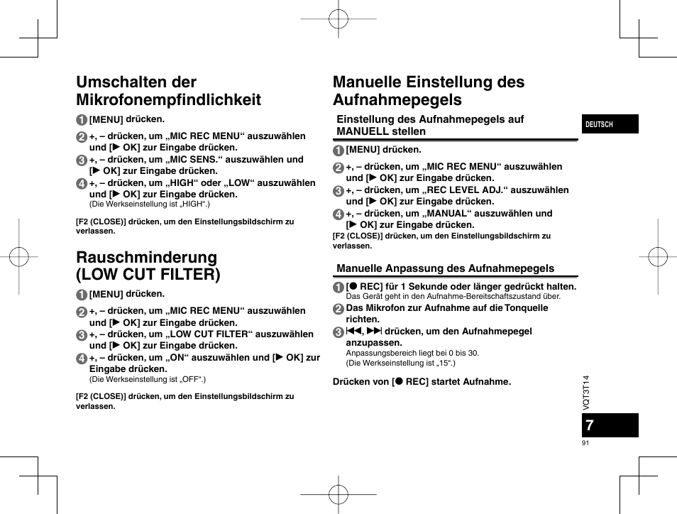 Panasonic RRXS410E User Manual | Page 91 / 230