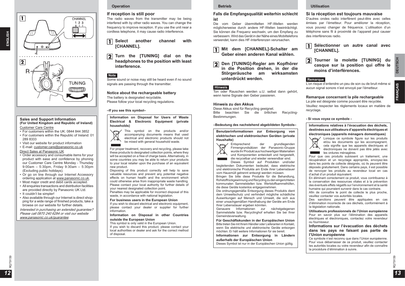 Panasonic RPWF850 User Manual | Page 7 / 45