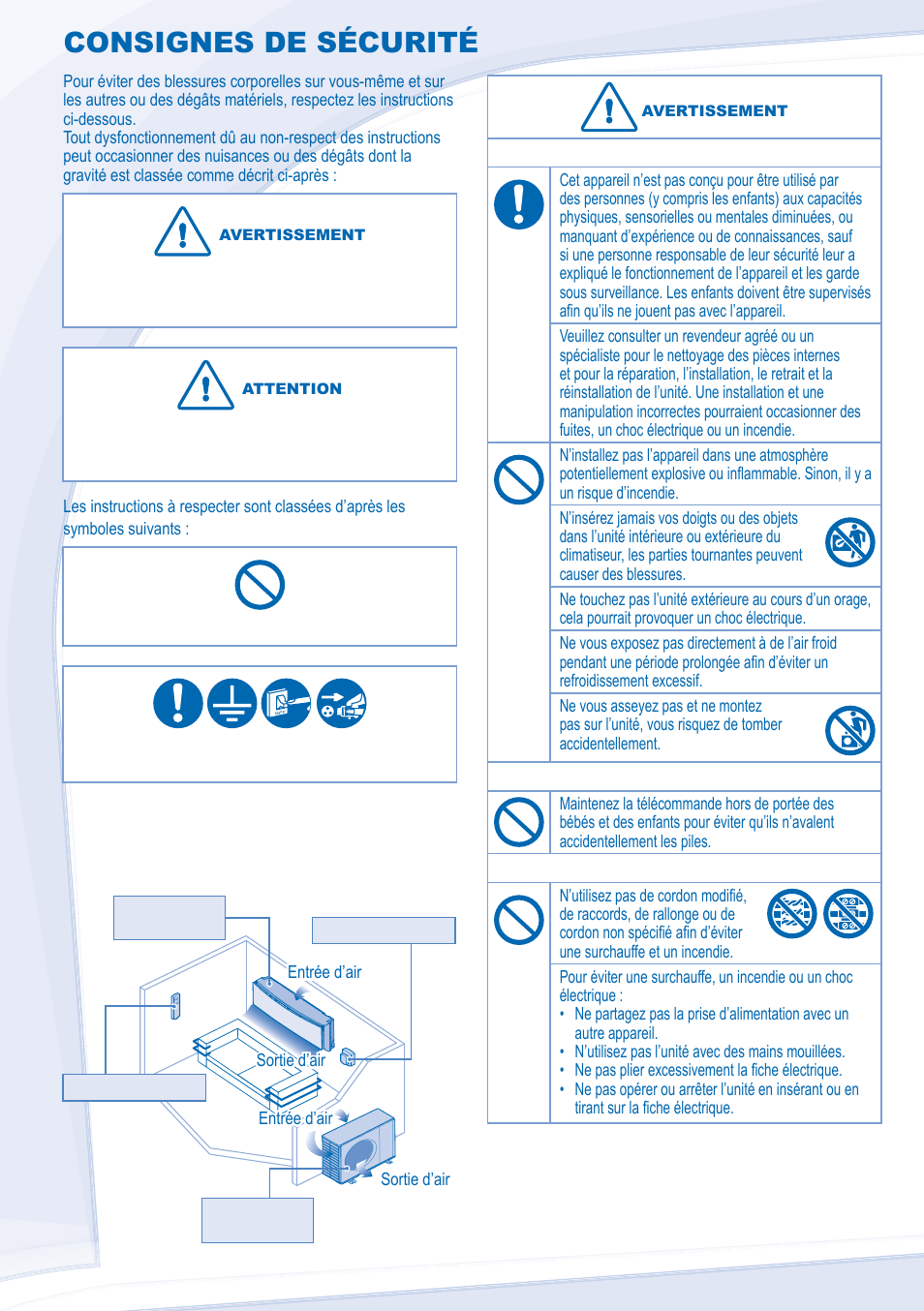 Consignes de sécurité | Panasonic CSMRE7MKE User Manual | Page 4 / 12