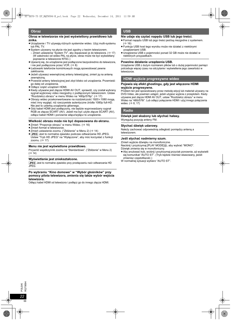 Panasonic SCXH75EP User Manual | Page 66 / 94