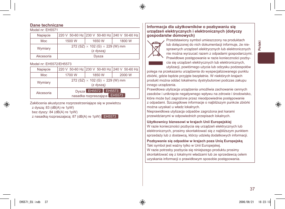 Panasonic EH5571 User Manual | Page 37 / 60