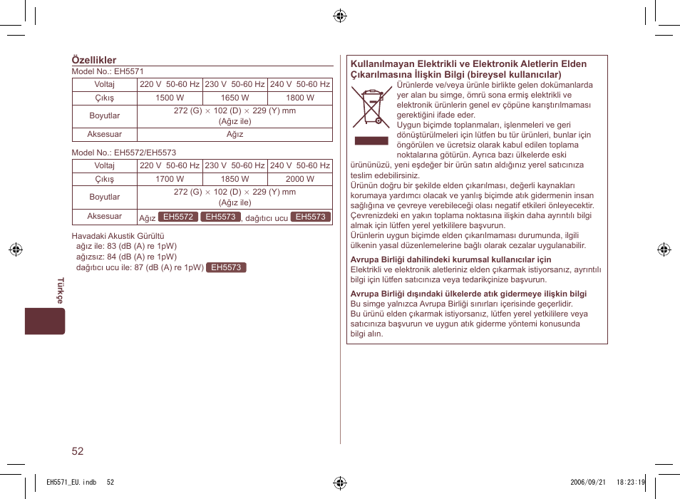Panasonic EH5571 User Manual | Page 52 / 60