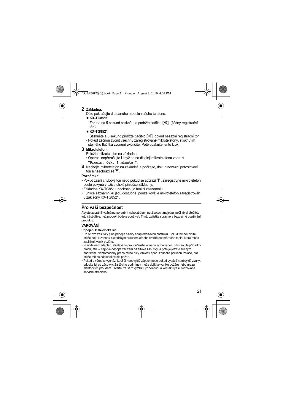 Panasonic KXTGA850FX User Manual | Page 21 / 72